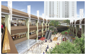 彩雲商場的資產提升工程，注入不少綠化元素。The enhancement works of Choi Wan Commercial Complex feature many eco-friendly elements.