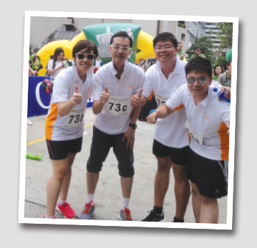 四名領匯競步精英信心十足迎比賽。Four colleagues of The Link compete in MTR HONG KONG Race Walking.